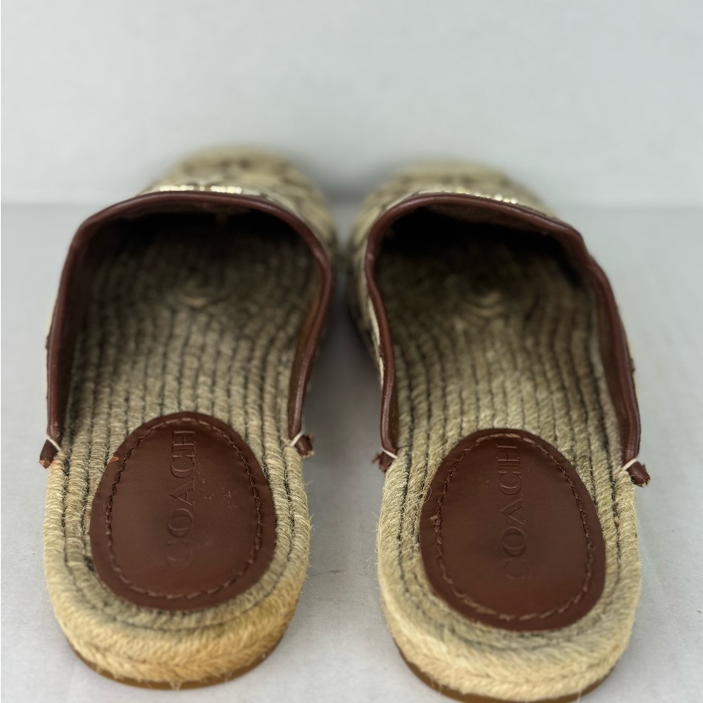 Coach Signature Brown and Tan Espadrille Slip-Ons - Picture 7 of 8